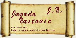 Jagoda Nastović vizit kartica